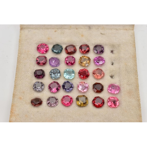 100 - AN ASSORTMENT OF LOOSE COLOURED GEMSTONES, twenty seven coloured gemstones, to include corundum, top... 