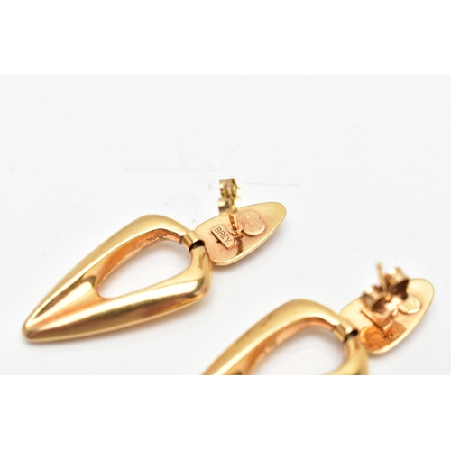 101 - A PAIR OF 9CT GOLD EARRINGS AND ASSORTED YELLOW METAL JEWELLERY, a pair of yellow gold large hollow ... 