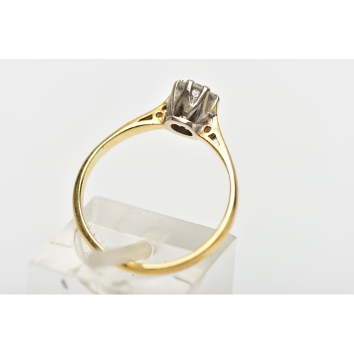 11 - A DIAMOND SINGLE STONE RING, set with a round brilliant cut diamond, within a white eight claw setti... 