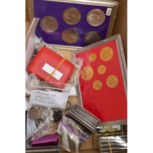 172 - A LARGE AND HEAVY BOX CONTAINING COINS AND COMMEMORATIVES, to include a coronation issue gold plated... 