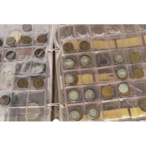 182 - A BOX AND ALBUM OF MIXED COINAGE, to include a small plastic wallet containing a byzantine/roman bro... 