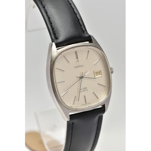 190 - A GENTLEMENS 'OMEGA DE VILLE' WRISTWATCH, quartz movement, square dial signed 'Omega De Ville, quart... 