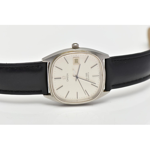 190 - A GENTLEMENS 'OMEGA DE VILLE' WRISTWATCH, quartz movement, square dial signed 'Omega De Ville, quart... 