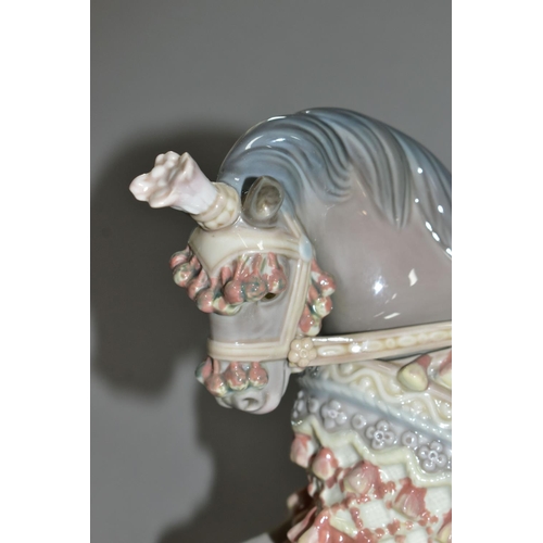 337 - A LLADRO 'VALENCIAN CHILDREN' FIGURE GROUP, number 1489, depicting two children riding a horse, scul... 