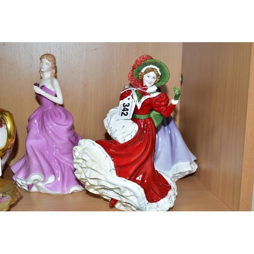 342 - THREE ROYAL DOULTON LADY FIGURES, comprising 'Pretty Ladies - Christmas Day 2005' HN4723, 'Pretty La... 