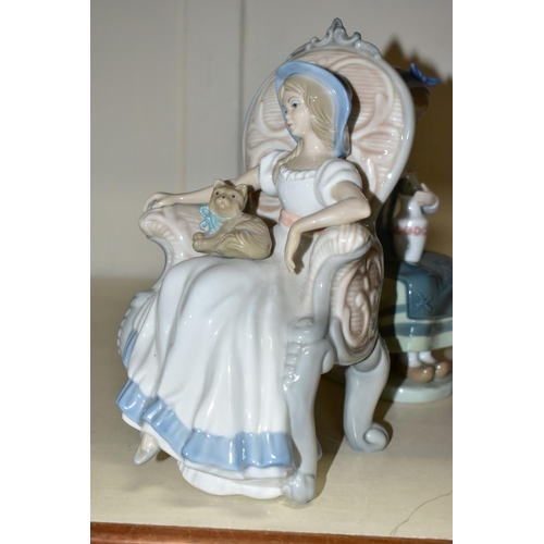 354 - FIVE LLADRO FIGURES, comprising Girl with Doll No1211, designed by Antonio Ballester 1972, retired 1... 