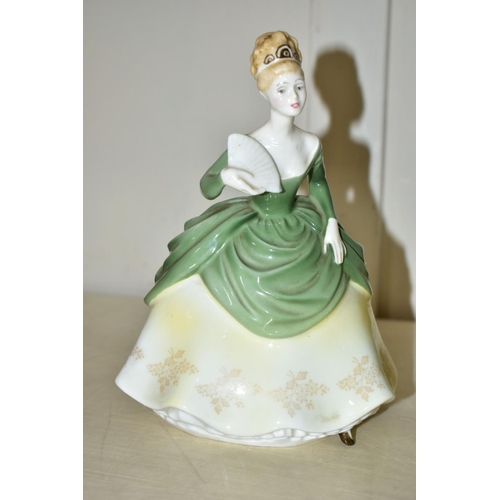 355 - SIX ROYAL DOULTON AND COALPORT FIGURINES, comprising Royal Doulton: Buttercup HN2309, Lynne HN2329 (... 