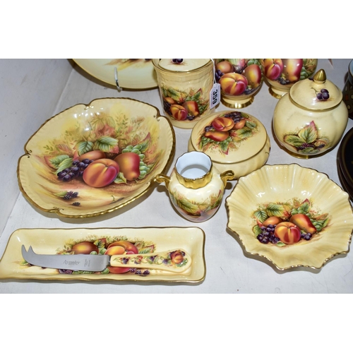 359 - TWELVE PIECES OF AYNSLEY ORCHARD GOLD GIFTWARES ETC, to include a twin handled covered vase height 2... 