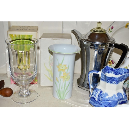 363 - A GROUP OF CERAMICS AND GLASSWARES, ETC, to include a boxed pair of Waterford Crystal Millenium Coll... 