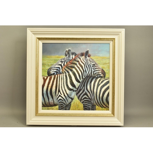 308 - TONY FORREST (BRITISH 1961) 'NEAREST AND DEAREST', a signed limited edition print of zebras 34/195, ... 