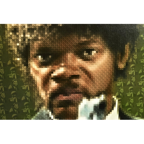 323 - NICK HOLDSWORTH (BRITISH CONTEMPORARY) 'PULP FICTION', pixelated portraits of John Travolta and Samu... 