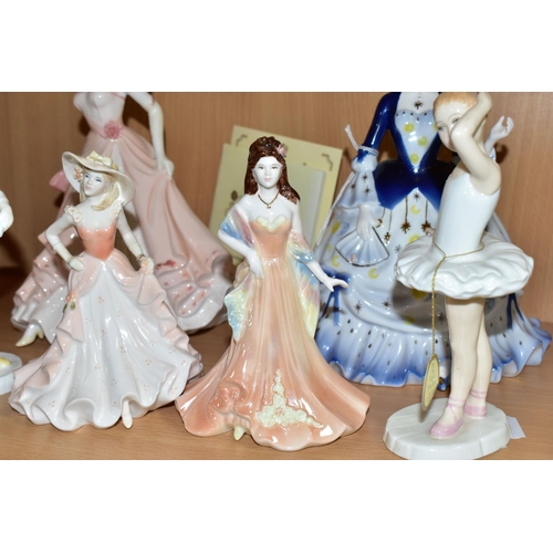 334 - SIX COALPORT AND ROYAL DOULTON FIGURINES, comprising Coalport: Millenium Princess with certificate, ... 