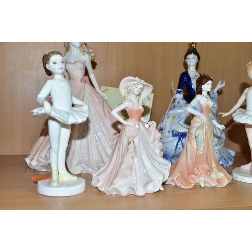 334 - SIX COALPORT AND ROYAL DOULTON FIGURINES, comprising Coalport: Millenium Princess with certificate, ... 