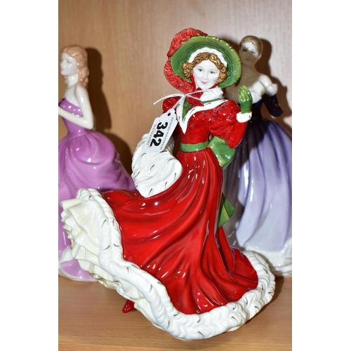 342 - THREE ROYAL DOULTON LADY FIGURES, comprising 'Pretty Ladies - Christmas Day 2005' HN4723, 'Pretty La... 