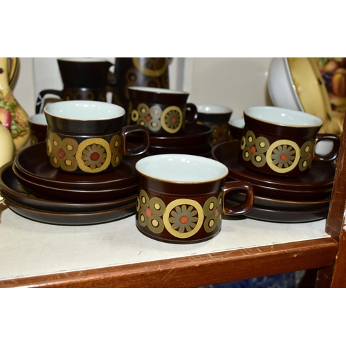 358 - A TWENTY ONE PIECE DENBY ARABESQUE COFFEE SET, Denby Arabesque comprising a coffee pot, a milk jug, ... 