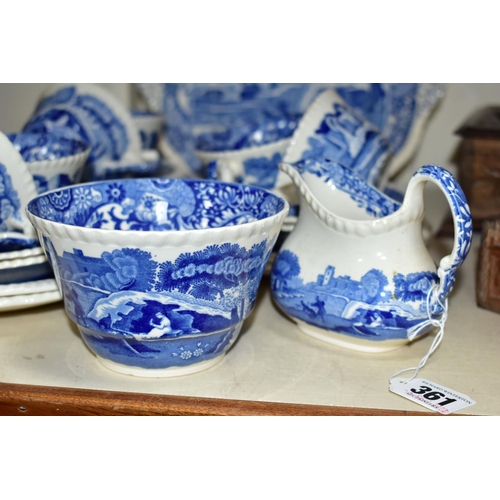 361 - A TWENTY ONE PIECE COPELAND SPODE'S ITALIAN PART TEA SET, comprising a cake plate, a cream jug, a su... 