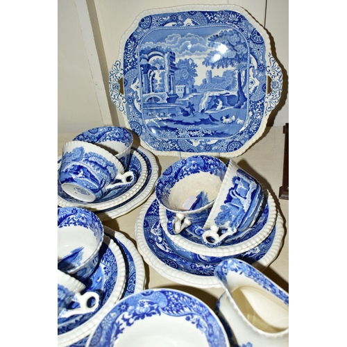 361 - A TWENTY ONE PIECE COPELAND SPODE'S ITALIAN PART TEA SET, comprising a cake plate, a cream jug, a su... 