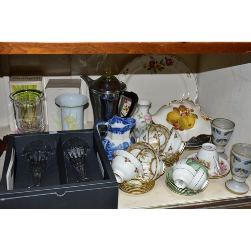 363 - A GROUP OF CERAMICS AND GLASSWARES, ETC, to include a boxed pair of Waterford Crystal Millenium Coll... 