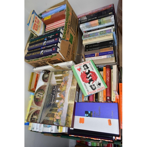 426 - BOOKS, four boxes containing approximately seventy titles in hardback and paperback formats, subject... 