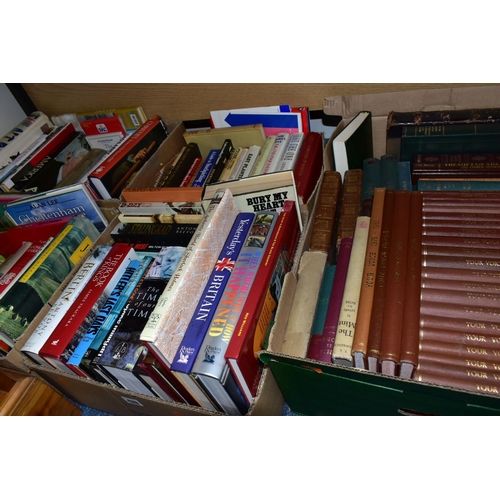 428 - BOOKS, five boxes containing approximately 110 titles in hardback format to include twenty-five boun... 