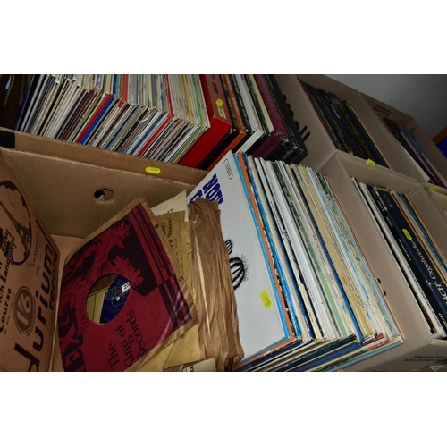 440 - SIX BOXES OF ASSORTED RECORDS, LPS , 78'S AND BOXED SETS, to include a complete set of six 78's Duri... 