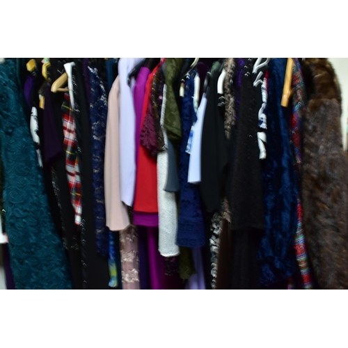 456 - A LARGE COLLECTION OF LADIES CLOTHING AND ACCESSORIES, to include over seventy evening dresses, coat... 