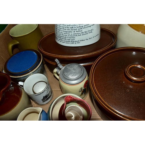 465 - FOUR BOXES AND LOOSE CERAMICS, GLASS AND SUNDRY ITEMS, to include a forty piece Wedgwood Wheatear te... 