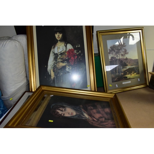 505 - DECORATIVE PRINTS TO INCLUDE ALEXI HARLAMOFF 'FLOWER GIRL', Francisco Goya 'Senora Sabasa Garcia', a... 