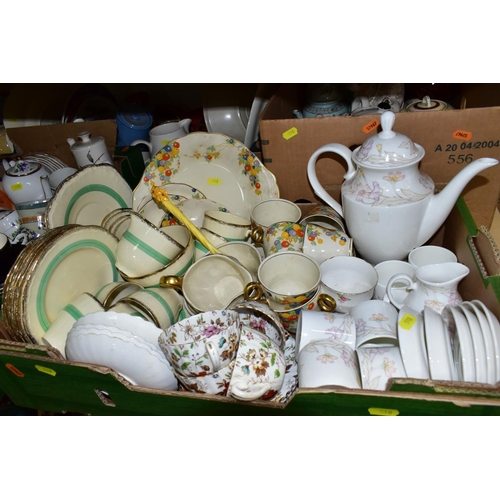 510 - SIX BOXES OF ASSORTED TEA AND COFFEE SETS, to include a Palissy 'Clematis' pattern coffee pot, cream... 