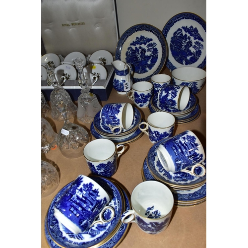 514 - A GROUP OF CERAMICS AND GLASSWARES, comprising a set of six Royal Worcester Torquay pattern coffee c... 