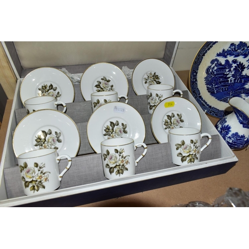 514 - A GROUP OF CERAMICS AND GLASSWARES, comprising a set of six Royal Worcester Torquay pattern coffee c... 