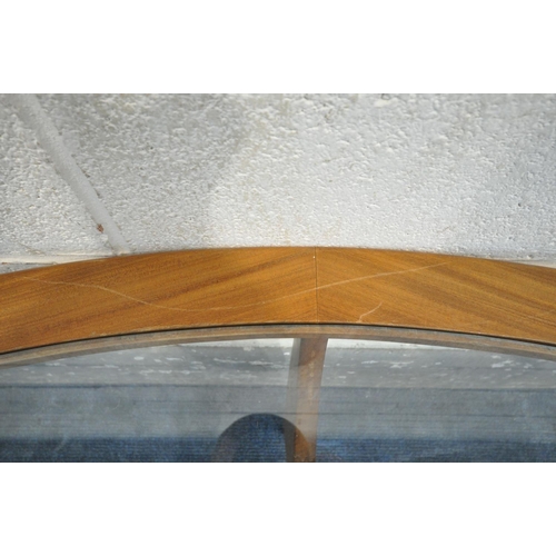 1334 - A 1970'S G PLAN ASTRAL TEAK OVAL COFFEE TABLE, with glass insert, length 122cm x depth 66cm x height... 