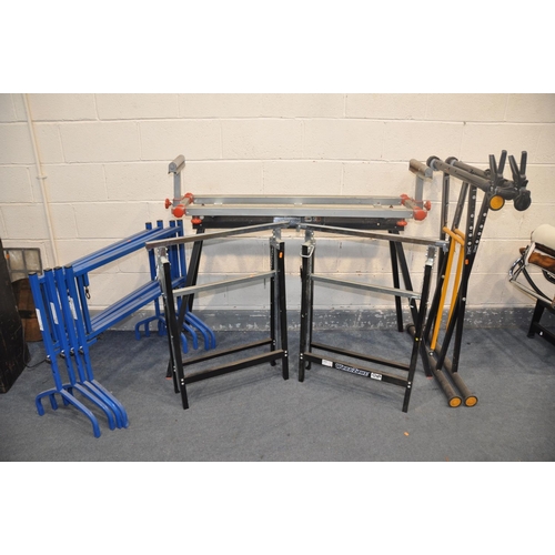 1070 - A SELECTION OF VARIOUS TOOL STANDS AND TRESTLES to include brands, Jcb, Sip, Workzone