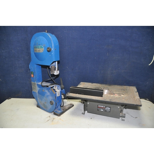 1071 - A PERFORMANCE POWER TABLE SAW with blade, Draper two wheel band saw (missing some parts) and a steel... 