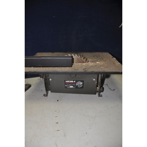 1071 - A PERFORMANCE POWER TABLE SAW with blade, Draper two wheel band saw (missing some parts) and a steel... 