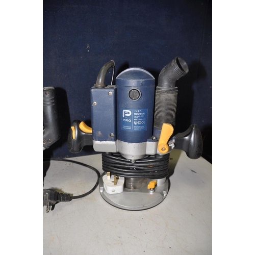 1083 - A FRUED FT1000E ROUTER along with a Ryobi RE601 router and a Performance pro CLM125OR 1/2 router (al... 