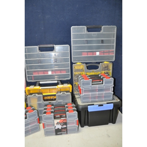 1087 - A LARGE COLLECTION OF ORGANISERS approximately eighteen boxes/organizers of different sizes, brands ... 