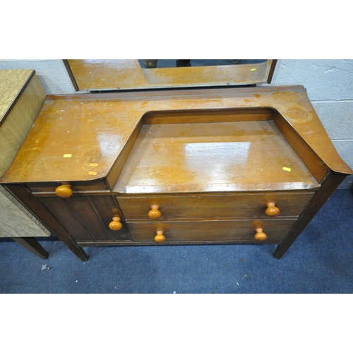 1213 - A BEAUTILIY WALNUT SIDEBOARD, top with sliding storage section, above three drawers, flanked by two ... 