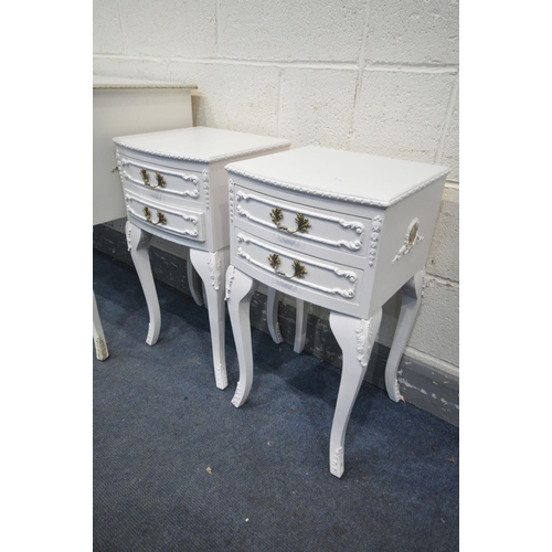 1264 - A SELECTION OF FRENCH PAINTED FURNITURE, to include a dressing table, width 122cm x depth 51cm x hei... 