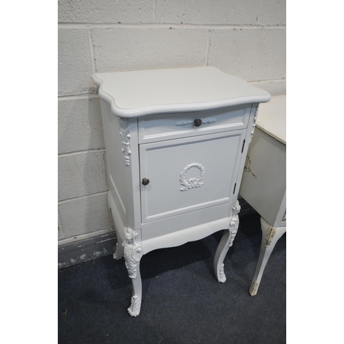 1264 - A SELECTION OF FRENCH PAINTED FURNITURE, to include a dressing table, width 122cm x depth 51cm x hei... 