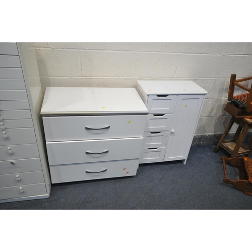 1285 - AN IKEA VINSTRA REVOLVING DRESSING CHEST, with a single adjustable mirror, thirteen various drawers,... 