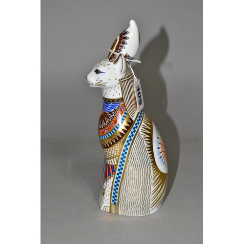 309 - A ROYAL CROWN DERBY PAPERWEIGHT FROM THE ROYAL CATS COLLECTION 'Egyptian', height 21.5cm, no stopper... 