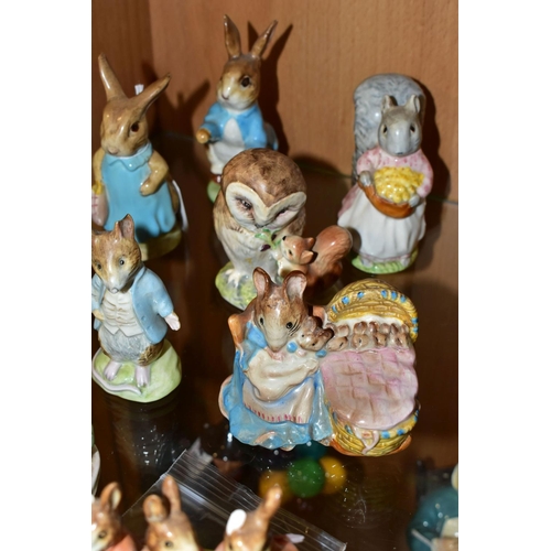 312 - TEN BESWICK BEATRIX POTTER BP-2a FIGURES, comprising Amiable Guinea-Pig, Mrs Flopsy Bunny (ear broke... 