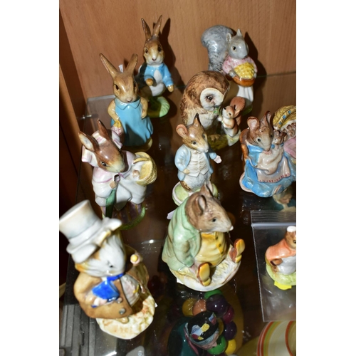 312 - TEN BESWICK BEATRIX POTTER BP-2a FIGURES, comprising Amiable Guinea-Pig, Mrs Flopsy Bunny (ear broke... 