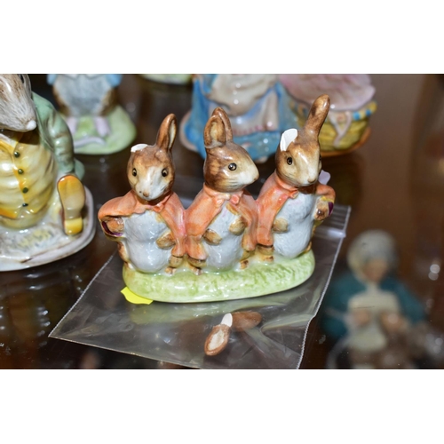 312 - TEN BESWICK BEATRIX POTTER BP-2a FIGURES, comprising Amiable Guinea-Pig, Mrs Flopsy Bunny (ear broke... 