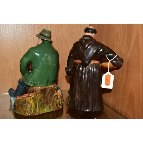 313 - TWO ROYAL DOULTON FIGURINES, comprising The Jovial Monk HN2144 and A Good Catch HN2258 (2) (Conditio... 