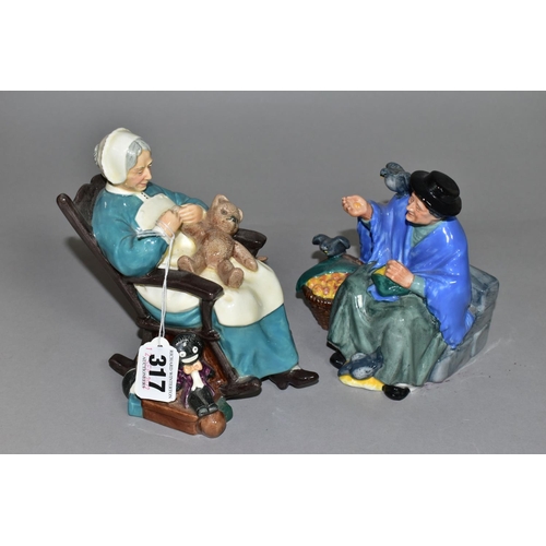 317 - TWO ROYAL DOULTON FIGURINES, comprising Tuppence A Bag HN2320 and Nanny HN2221 (2) (Condition report... 