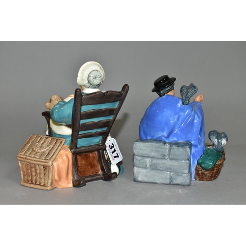 317 - TWO ROYAL DOULTON FIGURINES, comprising Tuppence A Bag HN2320 and Nanny HN2221 (2) (Condition report... 