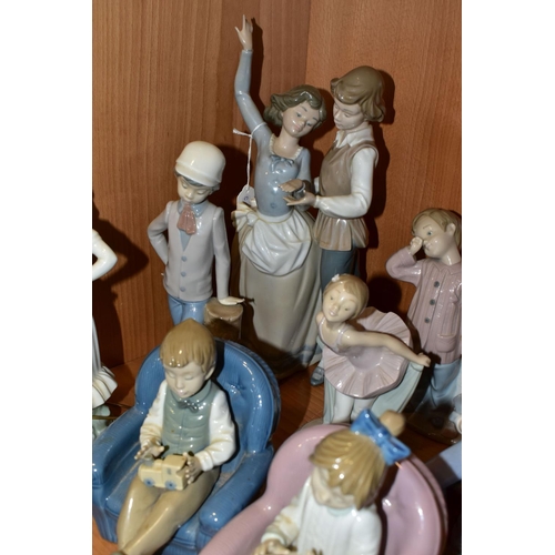 331 - A LLADRO FIGURE GROUP, NAO FIGURINES AND JAPANESE SATSUMA PORCELAIN, to include a Lladro 'Folk Danci... 