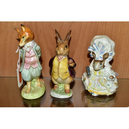 338 - TEN BESWICK BEATRIX POTTER FIGURES, all with BP-2a Gold Oval backstamps, comprising Mr Jeremy Fisher... 